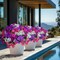 16-Bundle Artificial Pansy Flowers – UV-Resistant, No-Fade Faux Plants for Outdoor and Indoor Decor, Garden, Porch, Patio, and Home